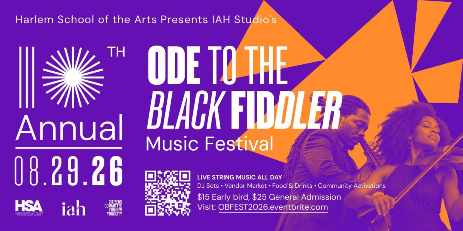 10th Annual Ode To The Black Fiddler Festival – August 29, 2026