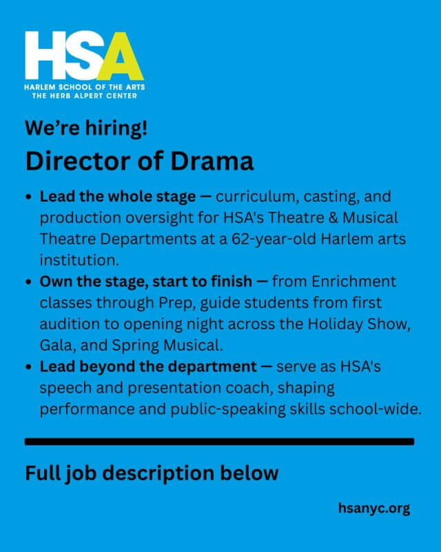 We’re Hiring: Director of Drama
