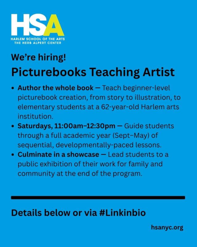 We’re Hiring: Picturebooks Teaching Artist
